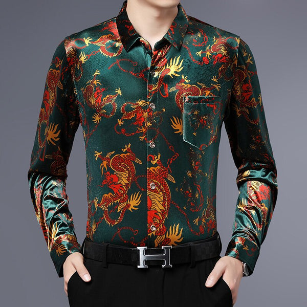 Dragon-Printed-Blackish-Green-