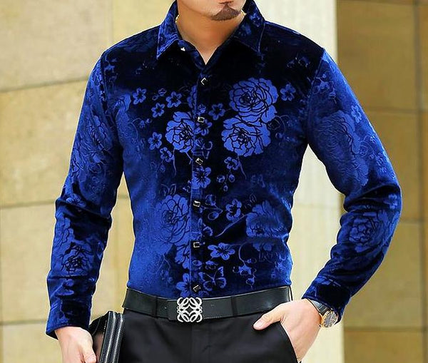 Machotes Velvet Rose Blue Long Sleeve Shirt