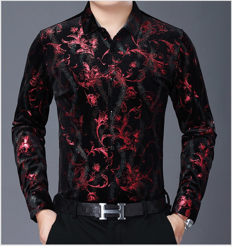 Chido Floral Contrast Long Sleeve Red
