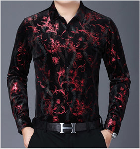 Chido Floral Contrast Long Sleeve Red