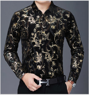 Chido Floral Contrast Long Sleeve Gold
