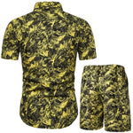 Verano Jungle Collage Yellow Short Sleeve and Shorts Combo