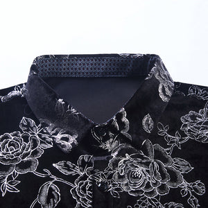 Malparido Black/Cream Velvet Long Sleeve Shirt