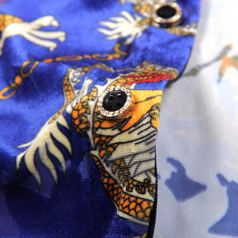 Machotes Black/Blue Dragon Short Sleeve Shirt - Pacho Herrera Narcos Shirts