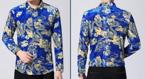 Machotes Black/Blue Dragon Long Sleeve Shirt - Pacho Herrera Narcos Shirts